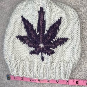 420 Beanie with Purple Leaf